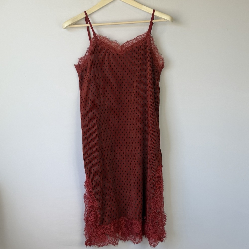 Free People UO Margot Womens Babydoll Slip Dress 90s Y2K Lace Slit Size 4 (S/M) - Picture 2 of 13